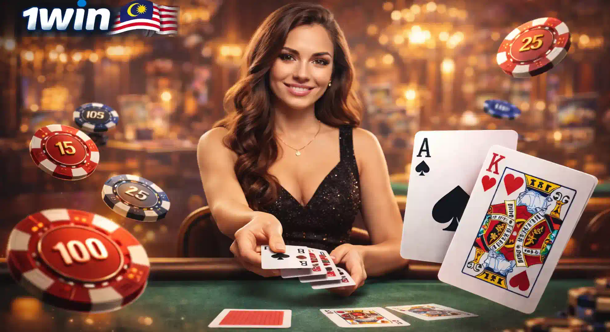 Professional dealer at 1win games live casino for Malaysia residents