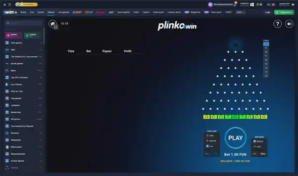 1win Plinko