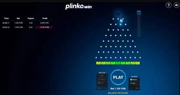 Plinko game by 1win