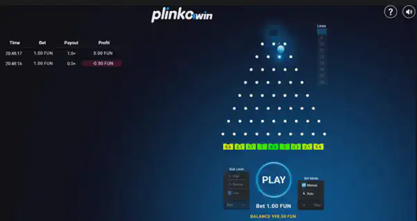 Plinko game by 1win