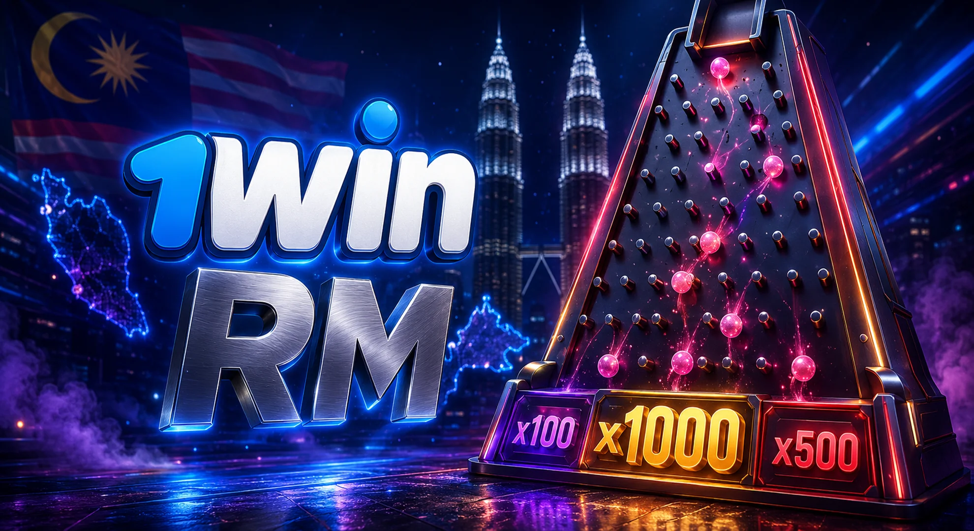 1win Plinko: Official Arcade Casino game in Malaysia with high multipliers up to 1000x in RM