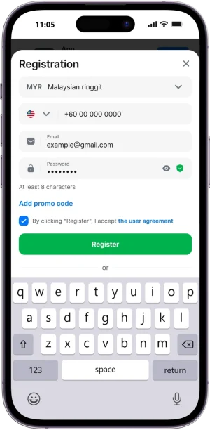 How to create secure password and enter details for 1win registration