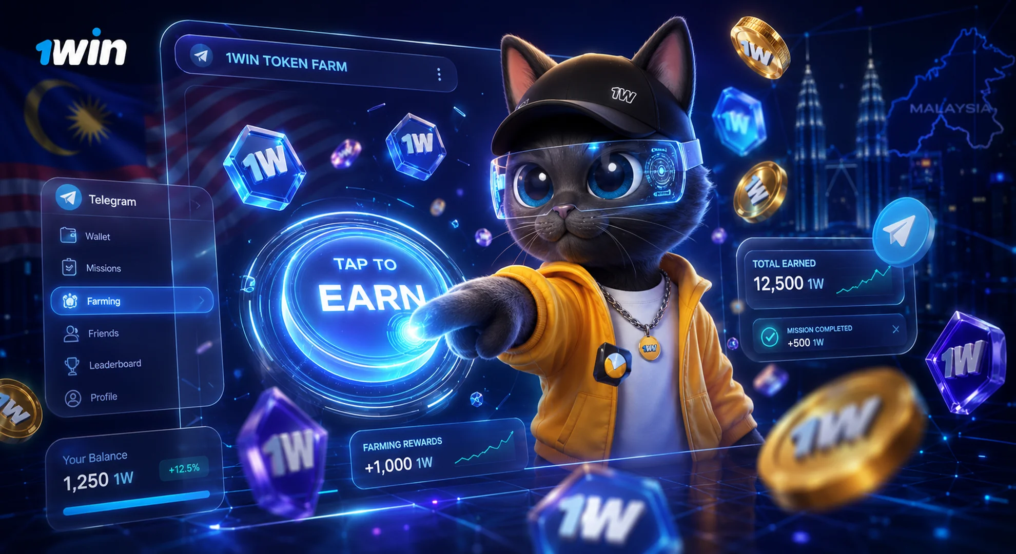 1win Token Crypto Clicker Game Online Tap to Earn