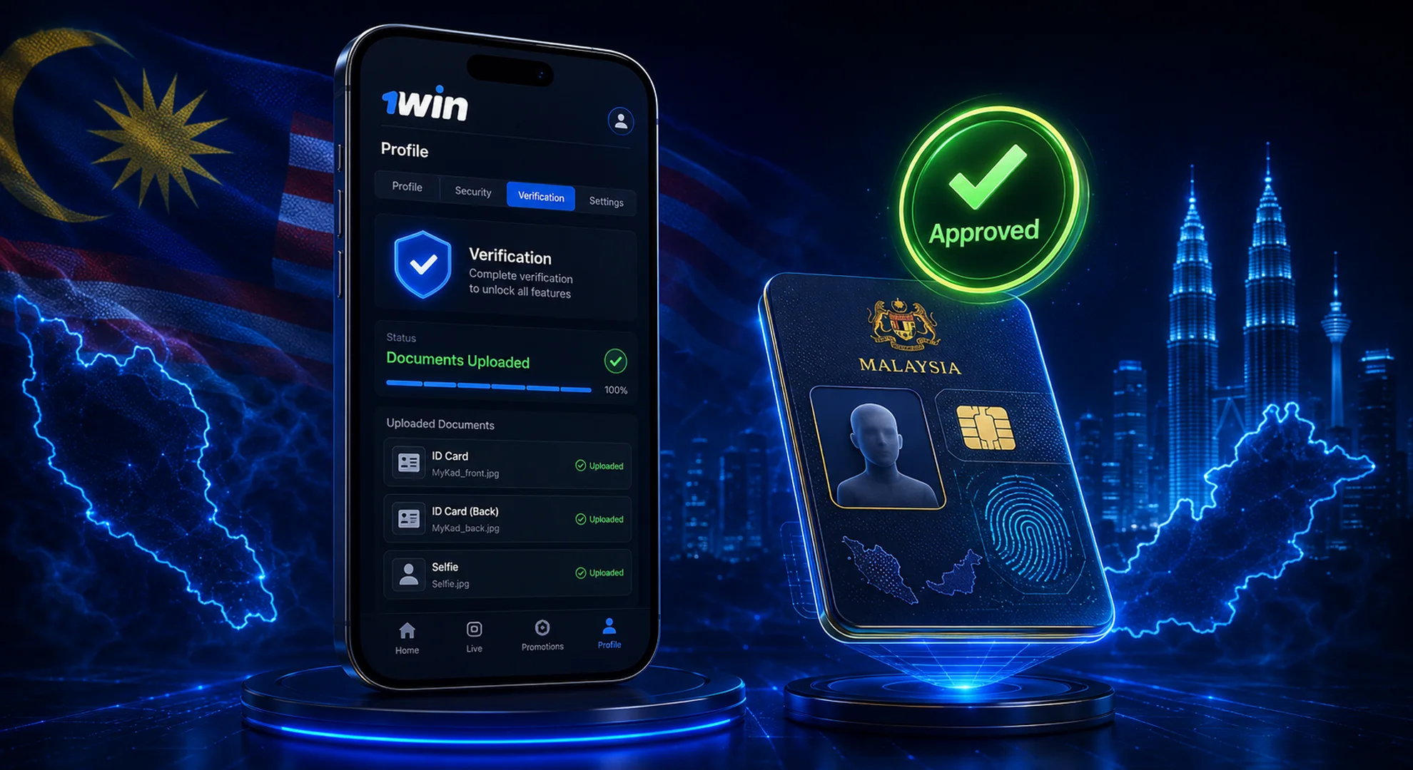 How to complete identity account verification process on 1win platform
