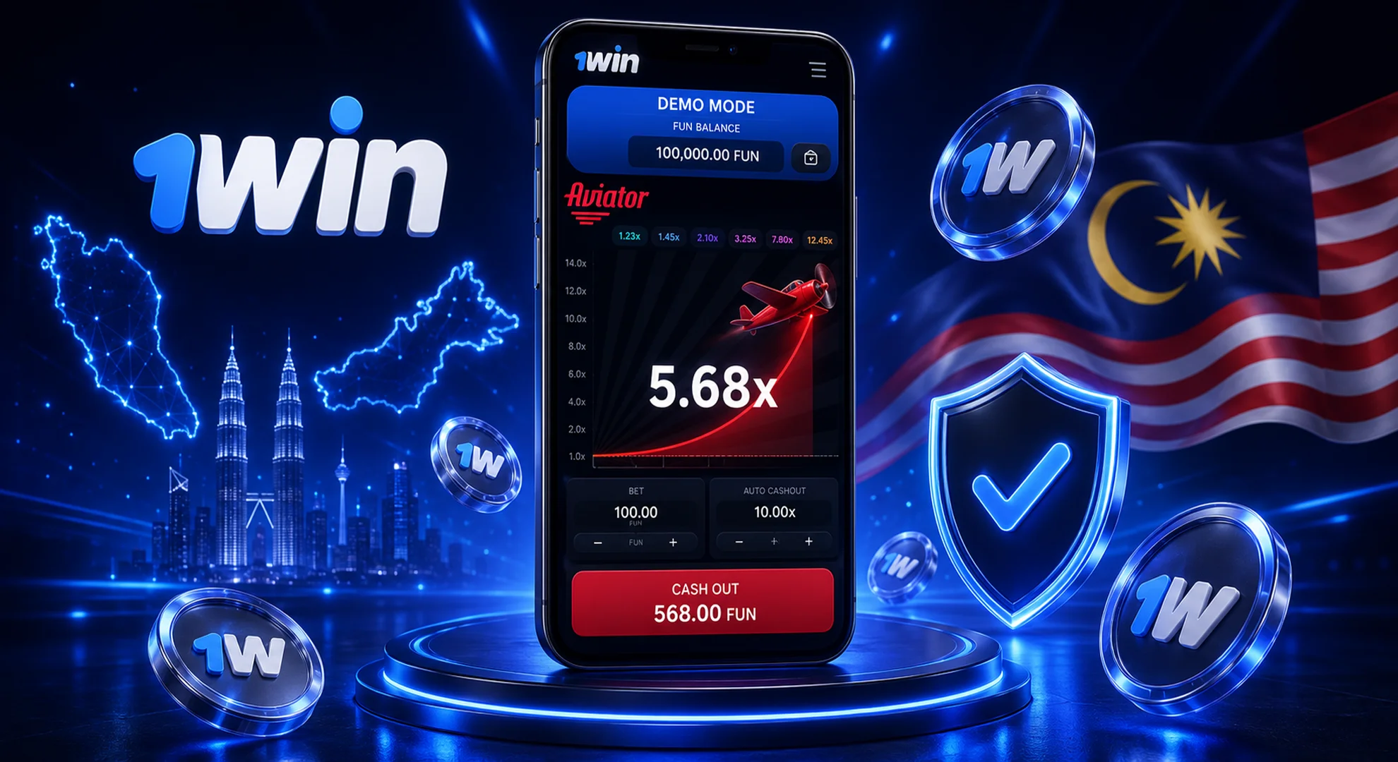 1win Aviator demo mode for risk free practice with virtual balance