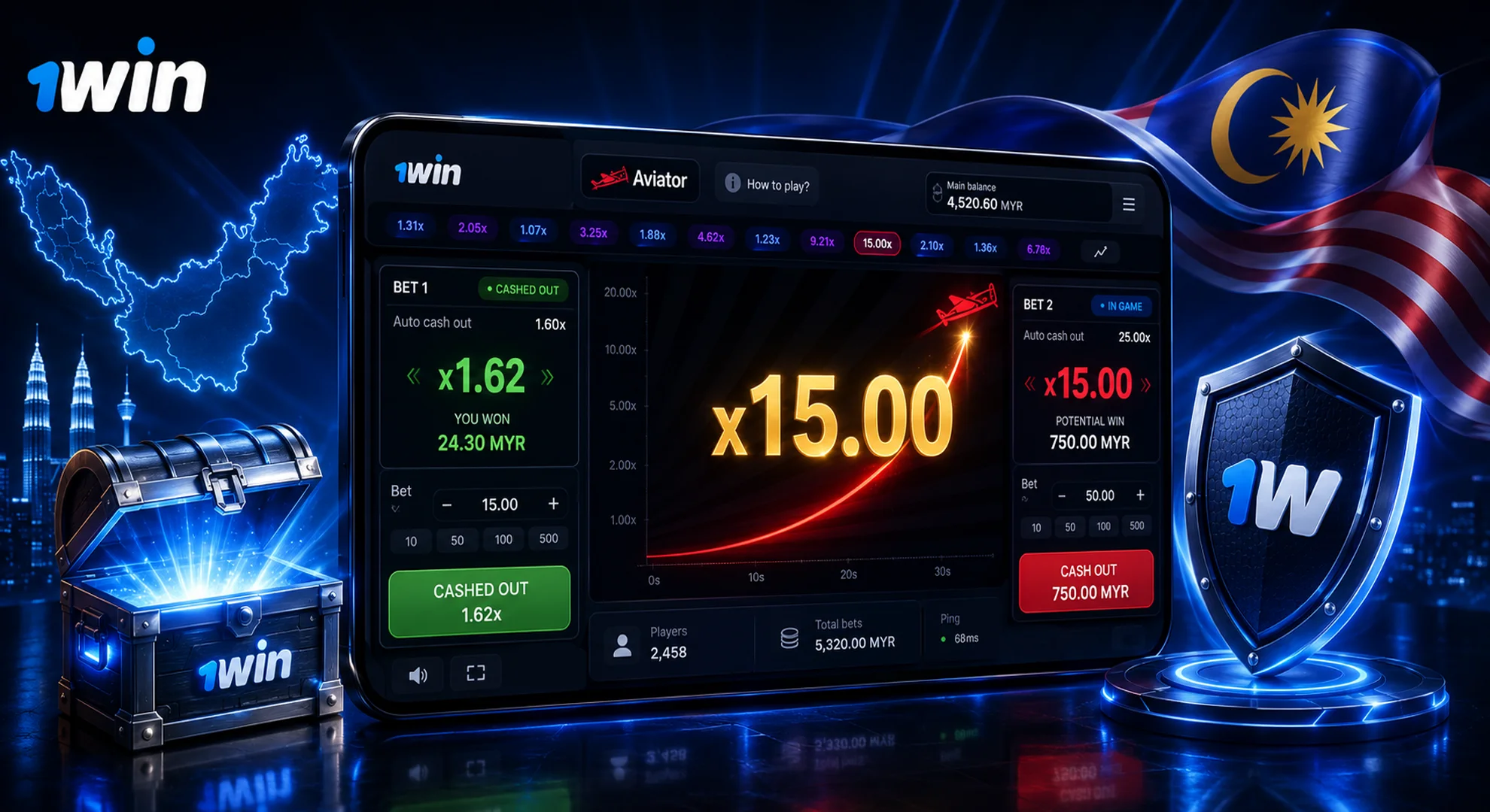 1win Aviator double bet strategy and risk management for big wins