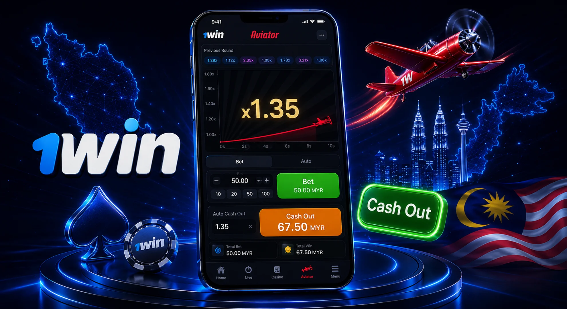 1win Aviator low multiplier strategy for consistent small wins