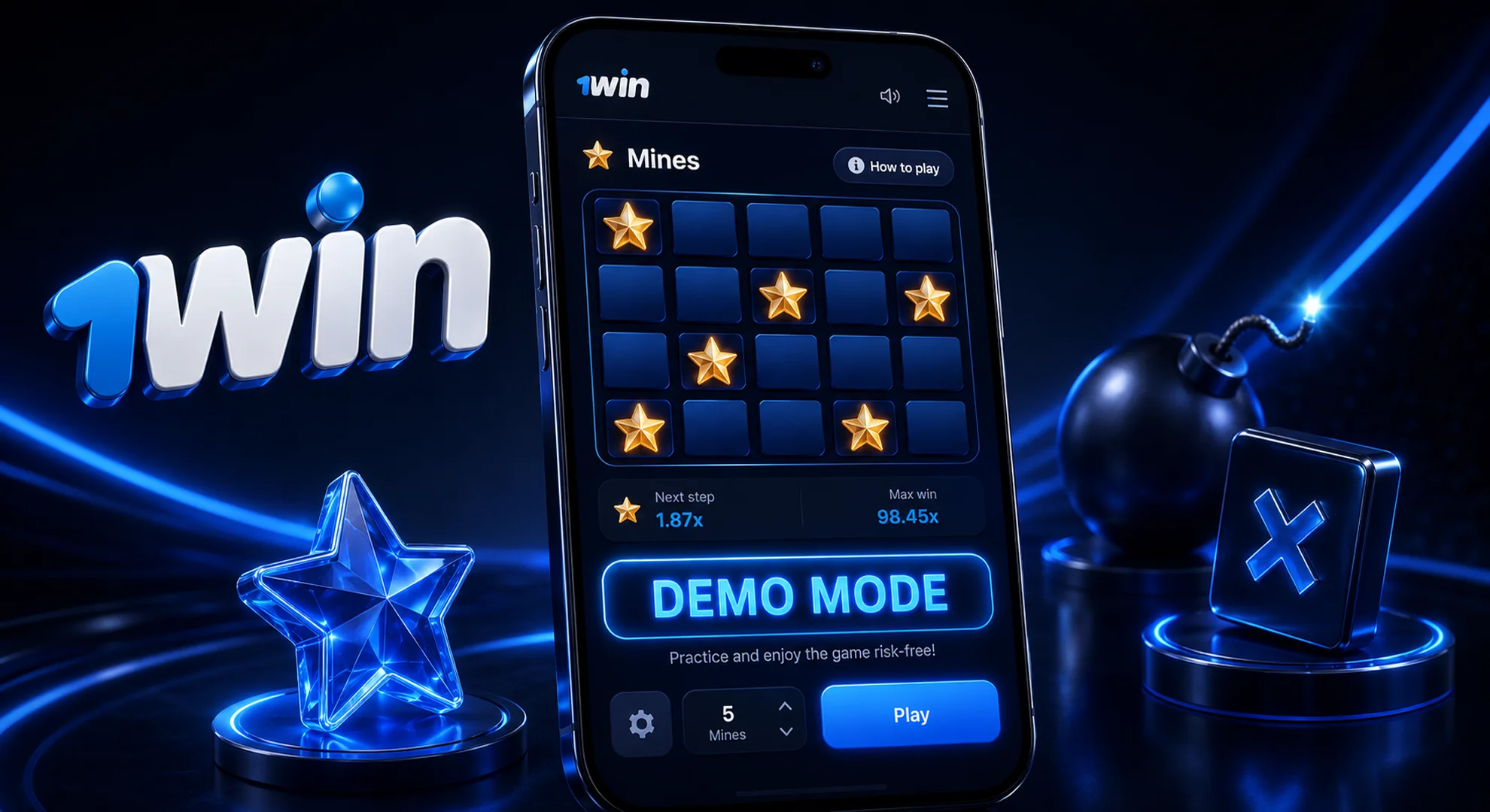 1win Mines game demo version for safe risk free practice 2026
