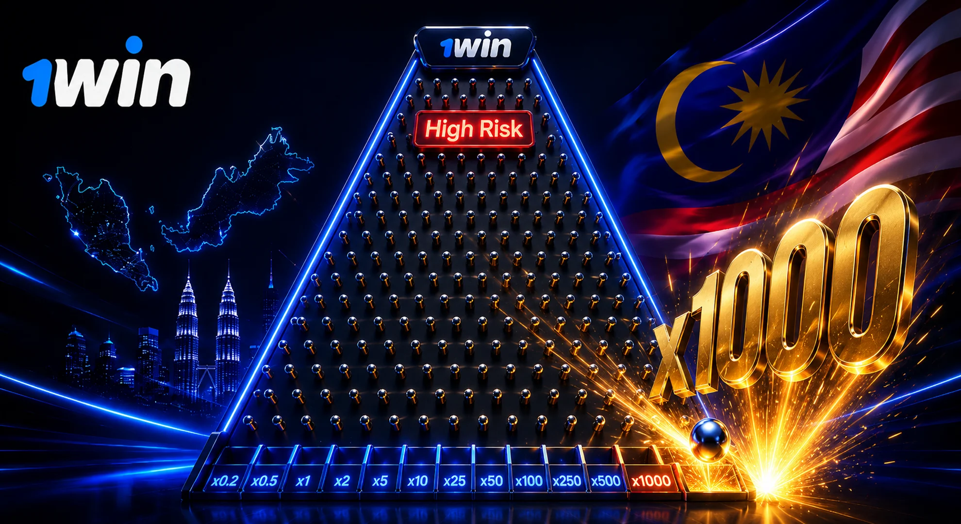1win Plinko high stake pyramid strategy targeting maximum jackpot multipliers