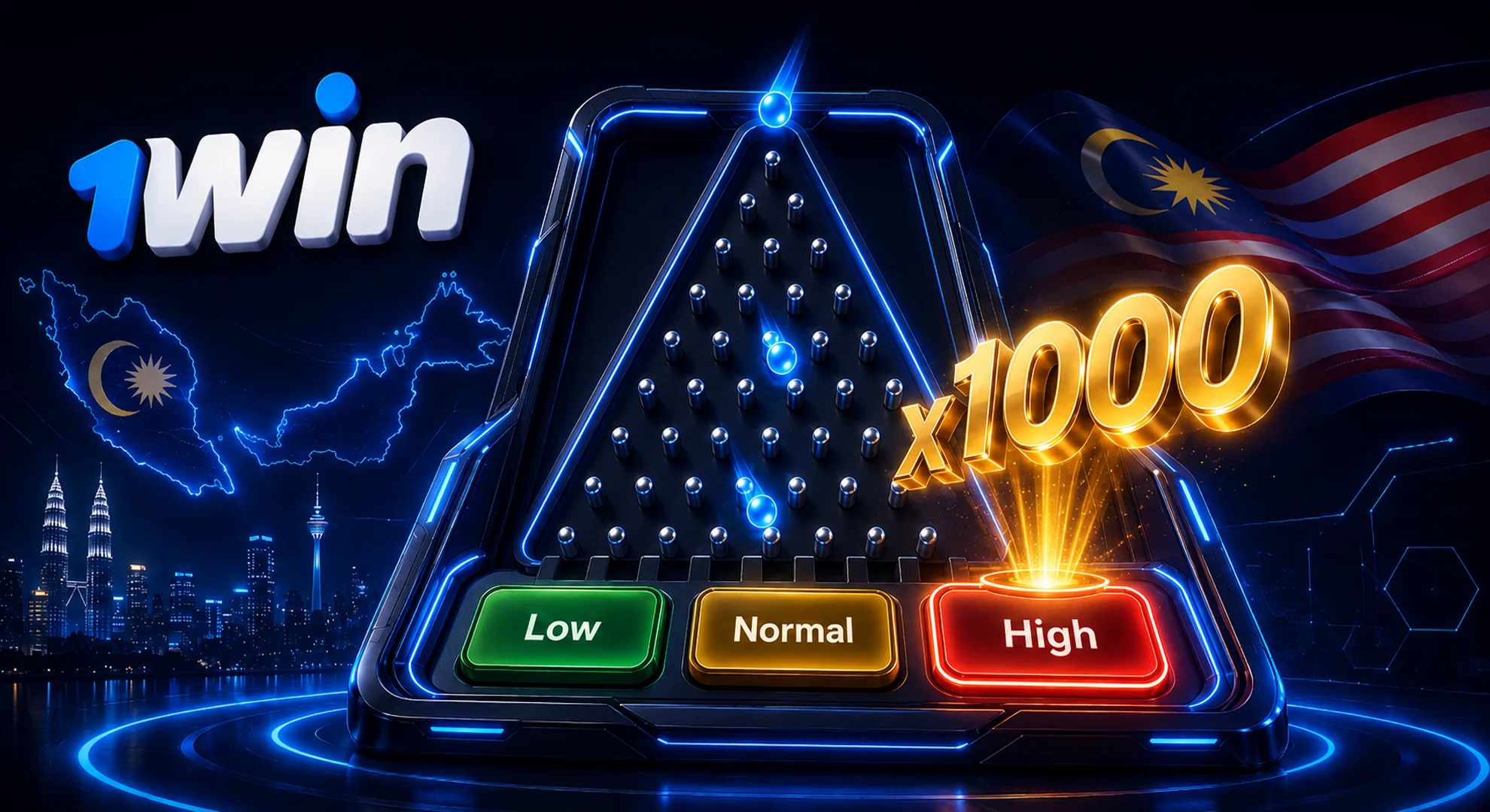 Adjusting stake sizes and choosing risk levels in 1win Plinko game