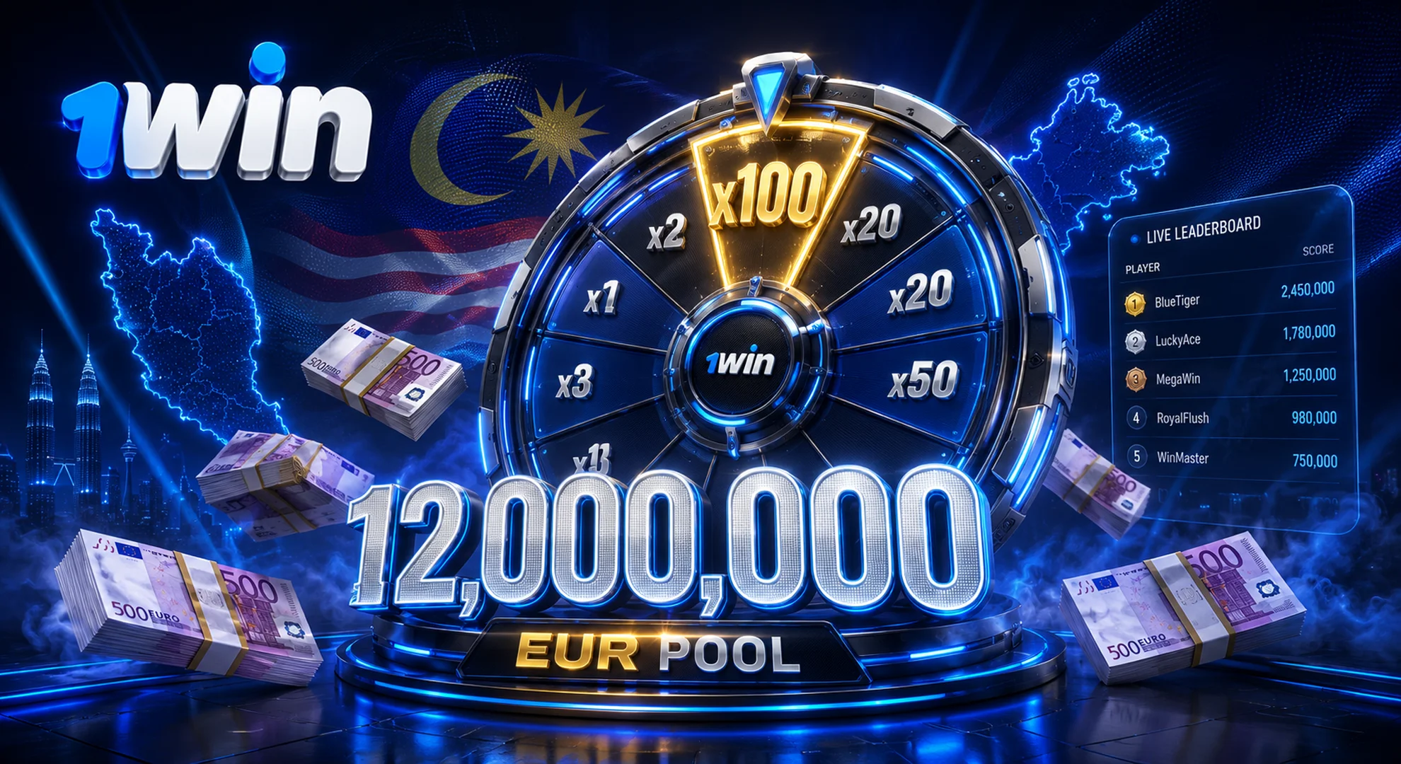 1win Spinoleague tournament by Spinomenal with 12 million EUR prize pool